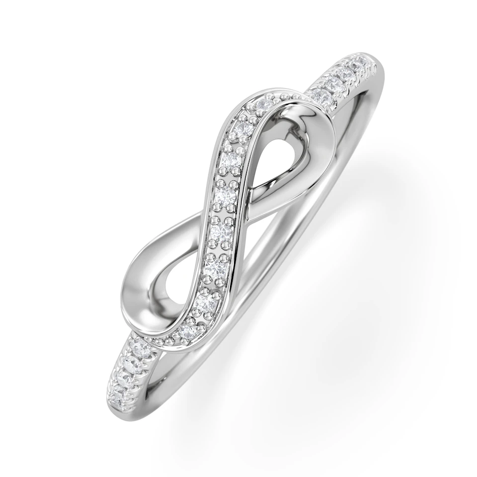 Infinity Love 0.13ct Lab Diamond Pavé Ring in Sterling Silver