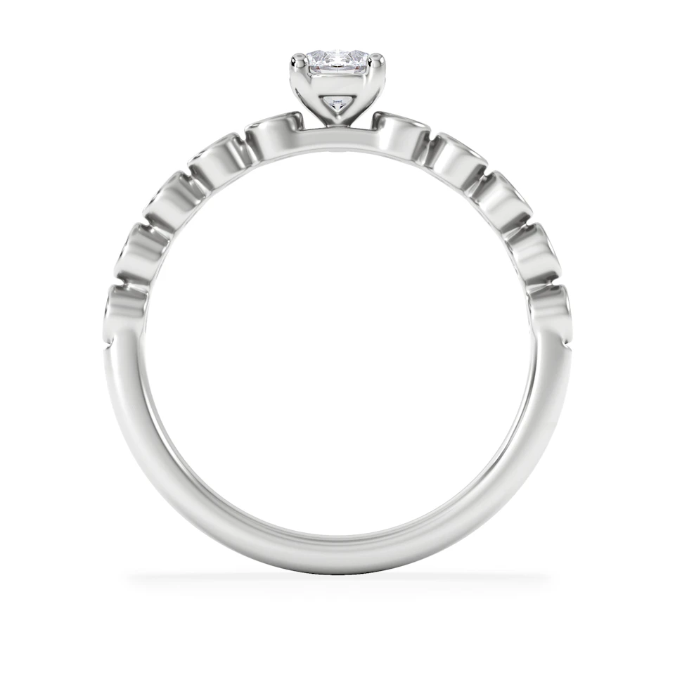 Entwine 0.30ct Round Cut Lab Diamond Solitaire Engagement Ring with Side Stones in Sterling Silver