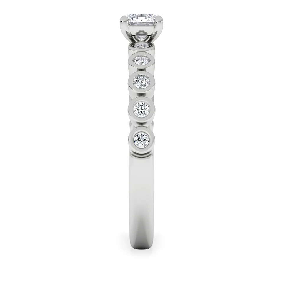 Entwine 0.30ct Round Cut Lab Diamond Solitaire Engagement Ring with Side Stones in Sterling Silver