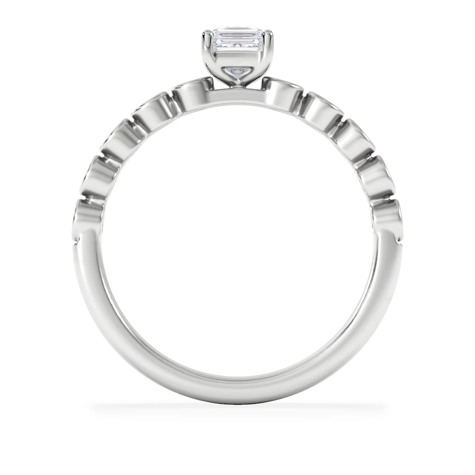 Entwine 0.30ct Princess Cut Lab Diamond Solitaire Engagement Ring with Side Stones in Sterling Silver