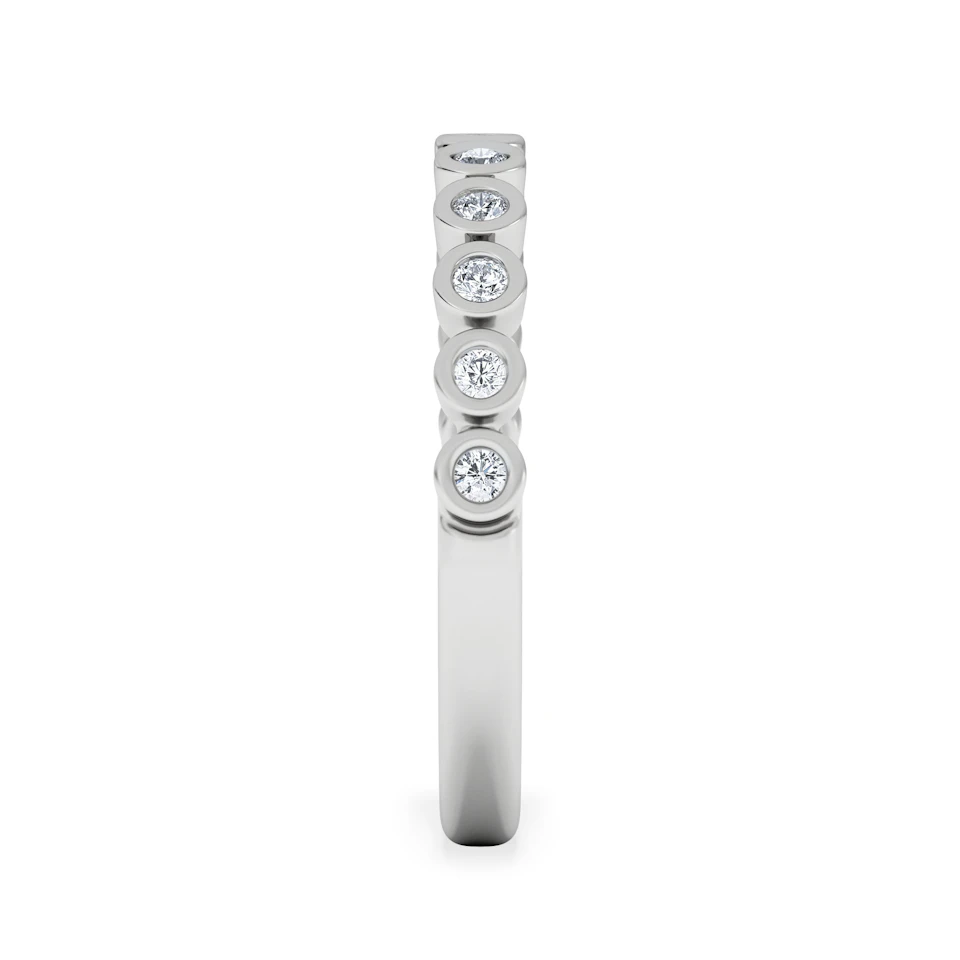 Entwine 0.42ct Round Cut Lab Diamond Half Band Eternity Ring in Sterling Silver