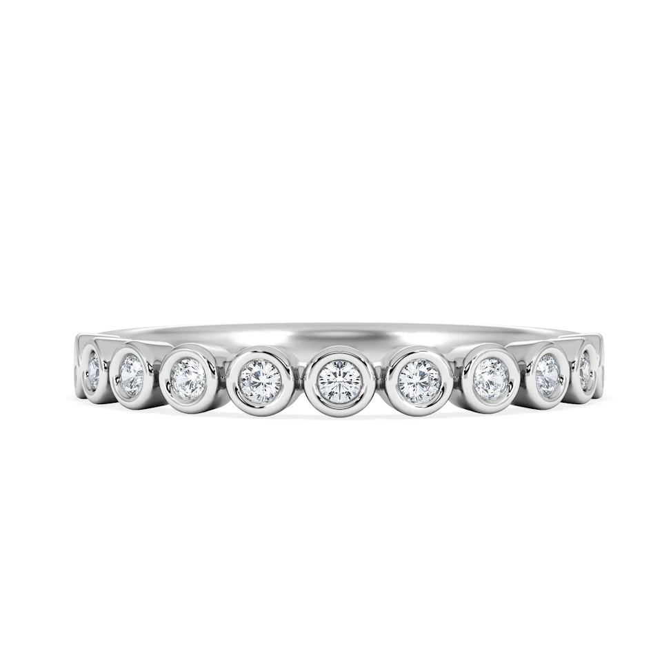 Entwine 0.42ct Round Cut Lab Diamond Half Band Eternity Ring in Sterling Silver