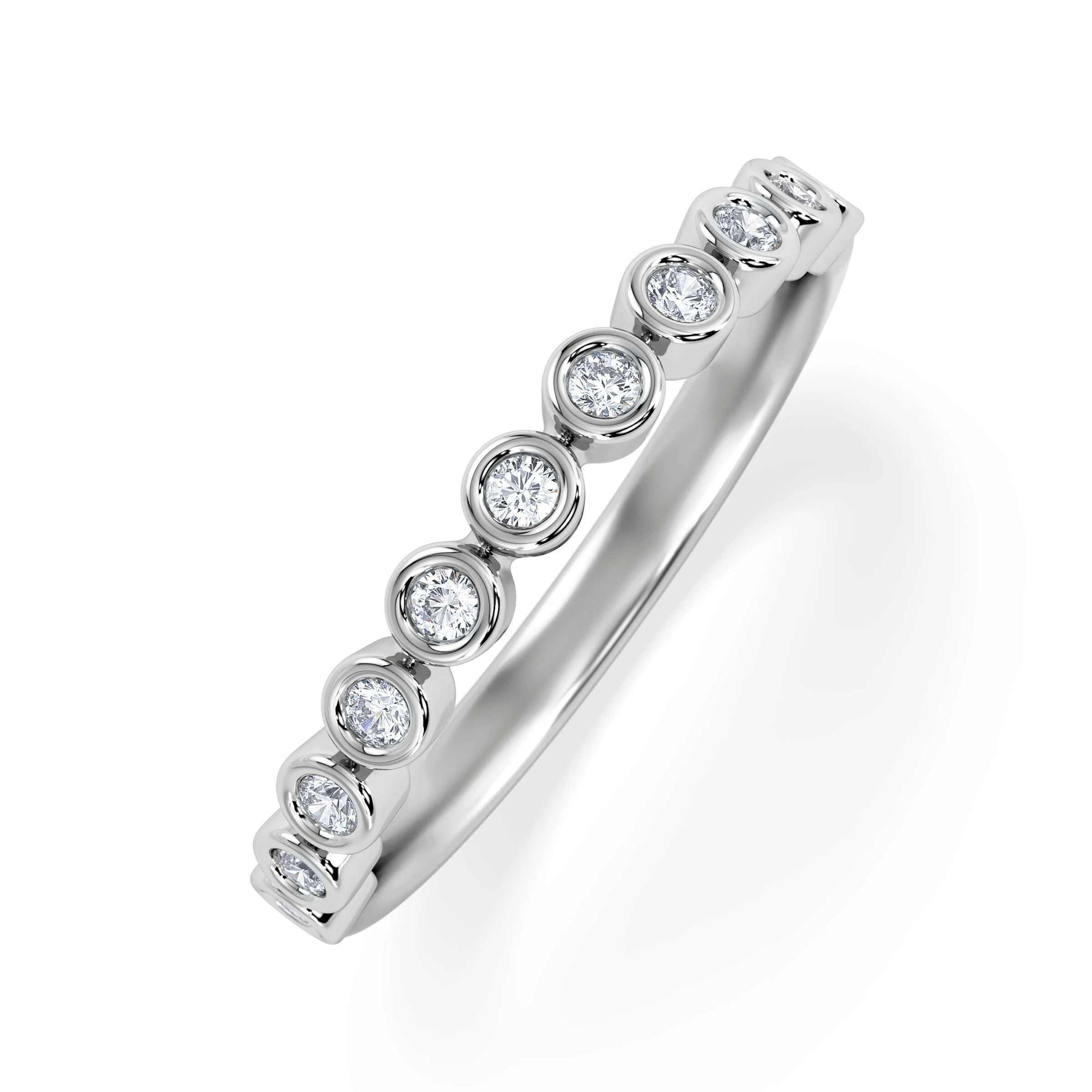 Entwine 0.42ct Round Cut Lab Diamond Half Band Eternity Ring in Sterling Silver