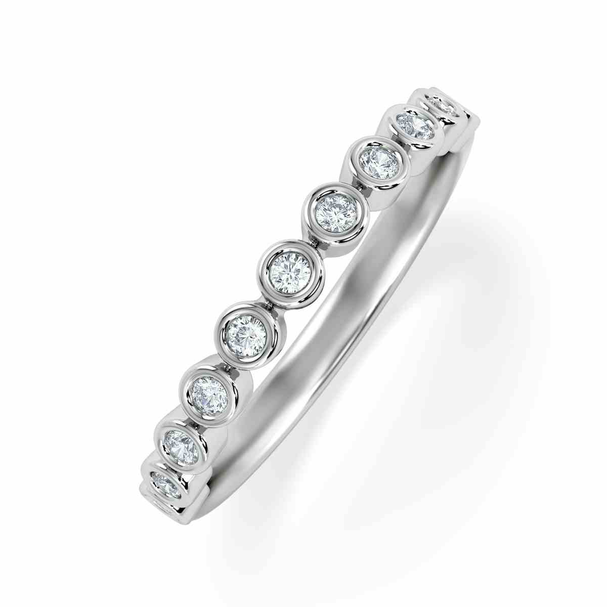 Entwine 0.42ct Round Cut Lab Diamond Half Band Eternity Ring in Sterling Silver