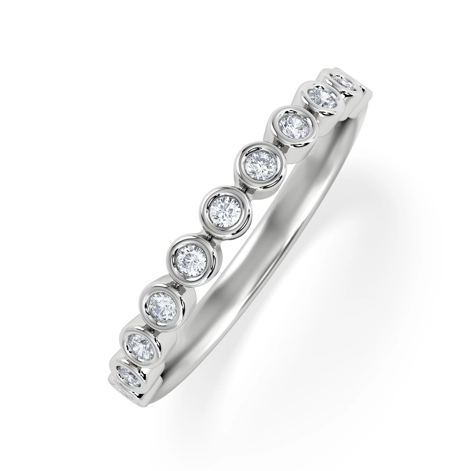 Entwine 0.42ct Round Cut Lab Diamond Half Band Eternity Ring in Sterling Silver