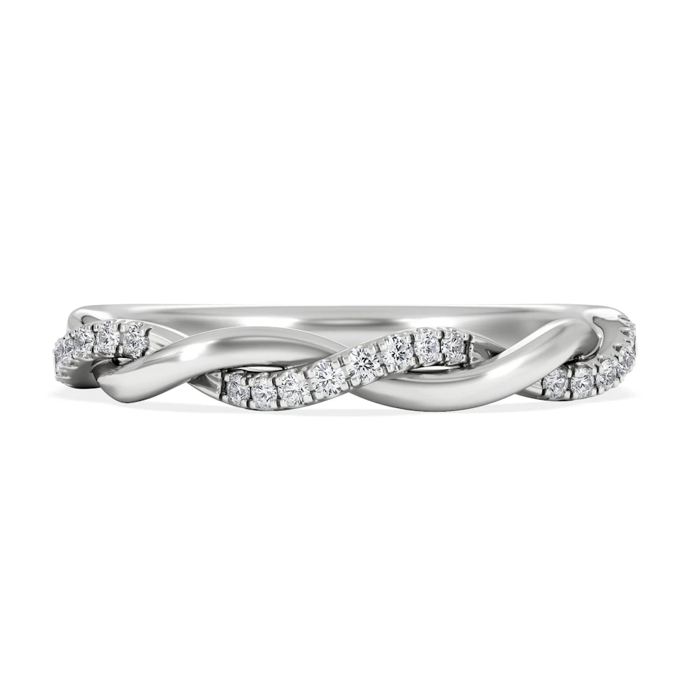 Celia Twist Half Band 0.15ct F/VS Round Cut Lab Diamond Eternity Ring in Silver