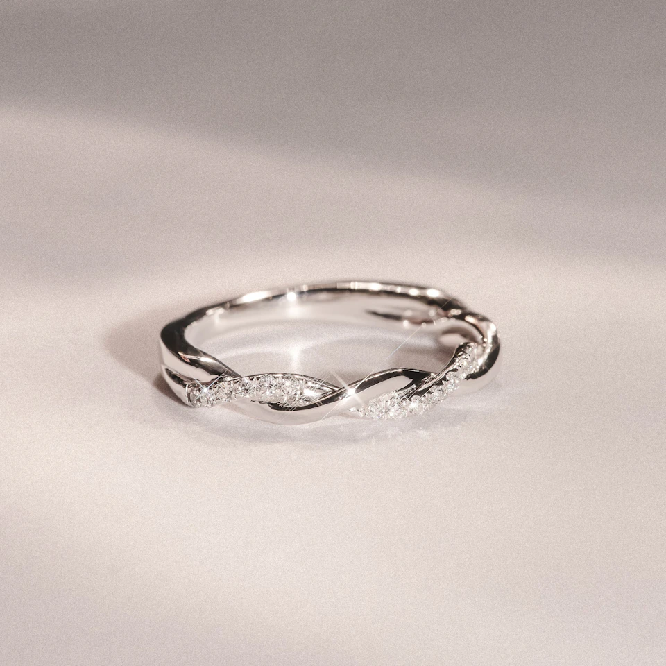 Celia Twist Half Band 0.15ct F/VS Round Cut Lab Diamond Eternity Ring in Silver