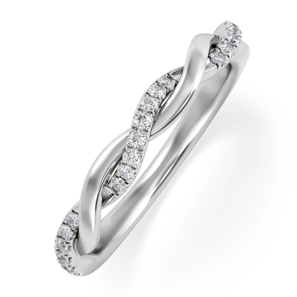 Celia Twist Half Band 0.15ct F/VS Round Cut Lab Diamond Eternity Ring in Silver