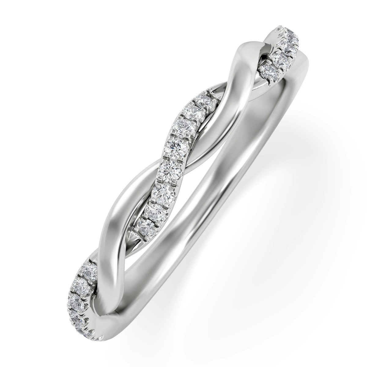 Celia Twist Half Band 0.15ct F/VS Round Cut Lab Diamond Eternity Ring in Silver