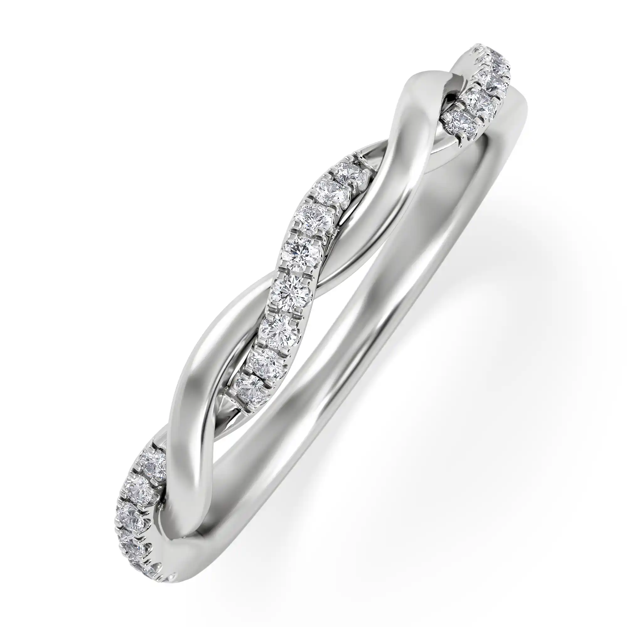 Celia Twist Half Band 0.15ct F/VS Round Cut Lab Diamond Eternity Ring in Silver