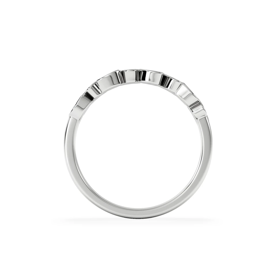 Heart Half Eternity Ring Lab Diamond 0.11ct in 925 SIlver