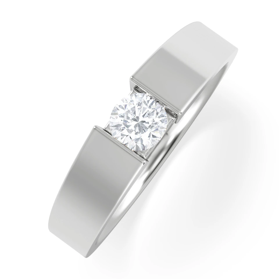 Jessica 0.25ct Round Cut Lab Diamond Solitaire Engagement Ring in Sterling Silver