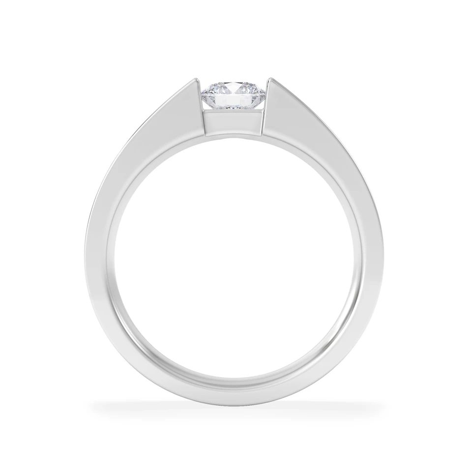Jessica 0.50ct Round Cut Lab Diamond Solitaire Engagement Ring in 9K White Gold