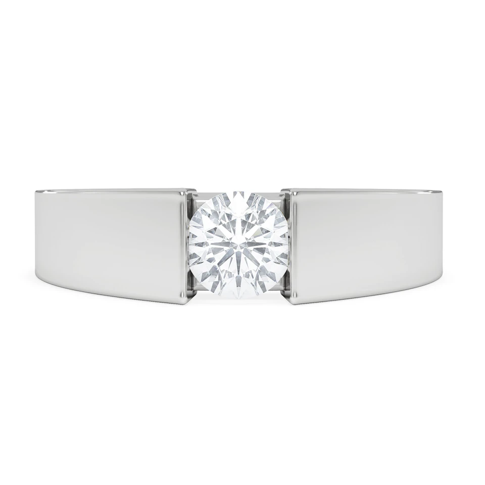Jessica 0.50ct Round Cut Lab Diamond Solitaire Engagement Ring in 9K White Gold