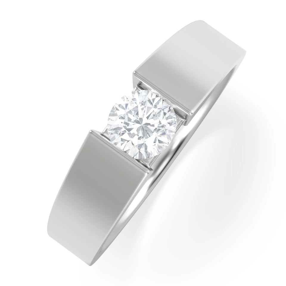 Jessica 0.50ct Round Cut Lab Diamond Solitaire Engagement Ring in 9K White Gold