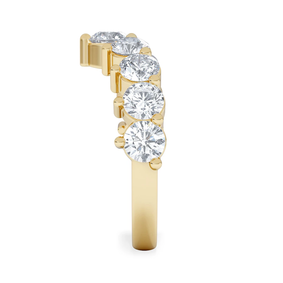 Starlit 2.00ct Round Cut Lab Diamond Wishbone Ring in 9K Yellow Gold