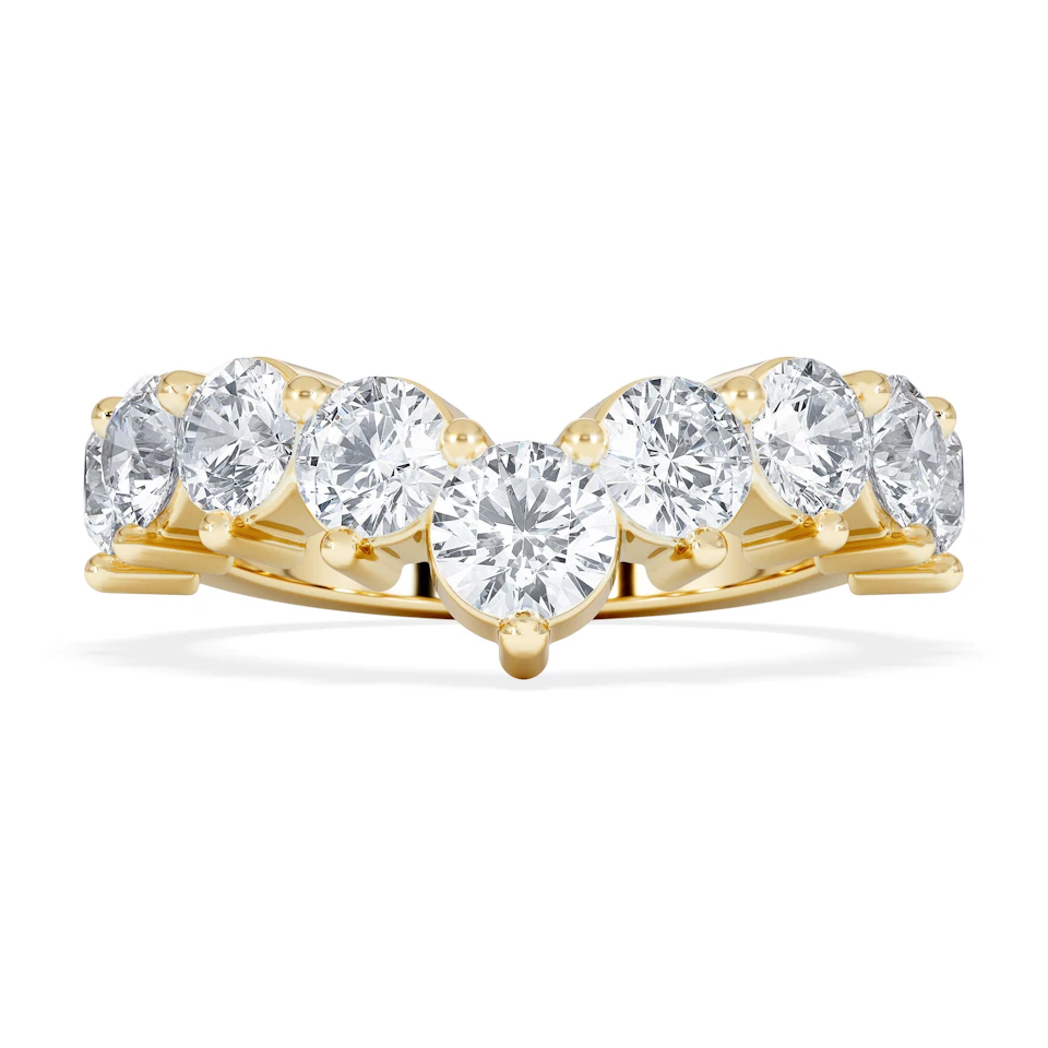 2.00ct Round Cut Lab Diamond Wishbone Ring in 9K Yellow Gold