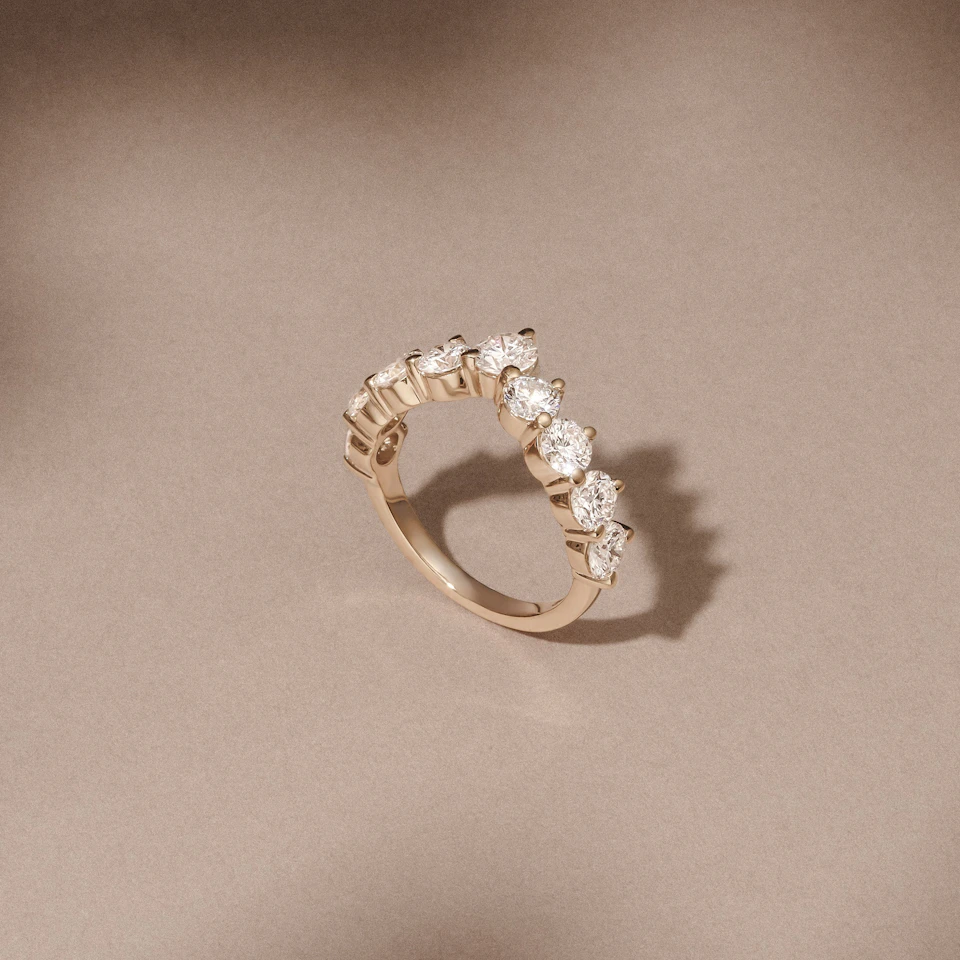 Starlit 2.00ct Round Cut Lab Diamond Wishbone Ring in 9K Yellow Gold