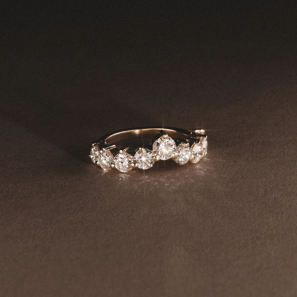 Starlit 2.00ct Round Cut Lab Diamond Wishbone Ring in 9K Yellow Gold