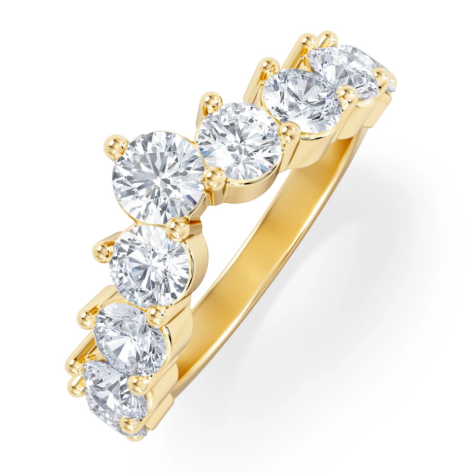 Starlit 2.00ct Round Cut Lab Diamond Wishbone Ring in 9K Yellow Gold