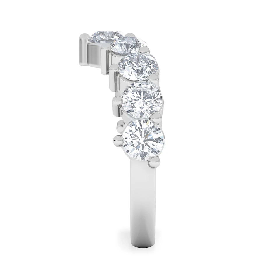 Starlit 2.00ct Round Cut Lab Diamond Wishbone Ring in 9K White Gold