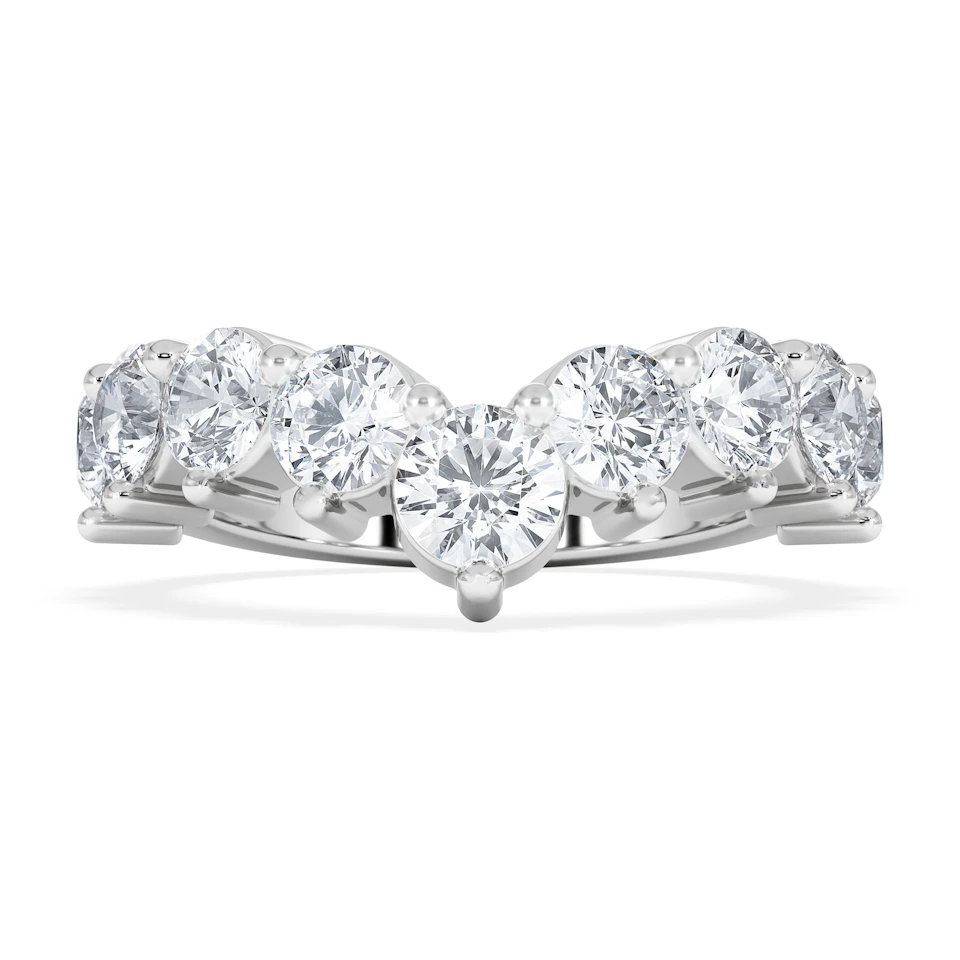 Starlit 2.00ct Round Cut Lab Diamond Wishbone Ring in 9K White Gold