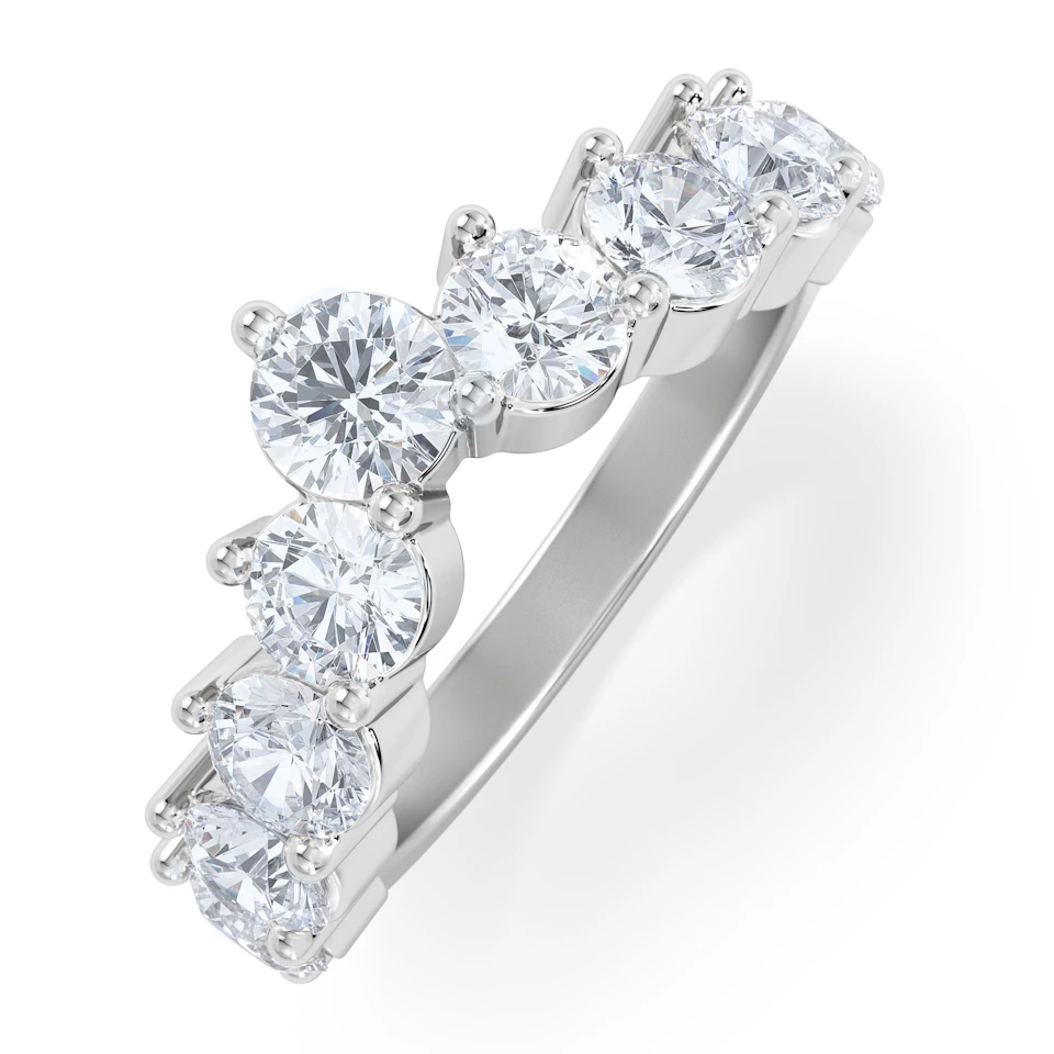 2.00ct Round Cut Lab Diamond Wishbone Ring in 9K White Gold