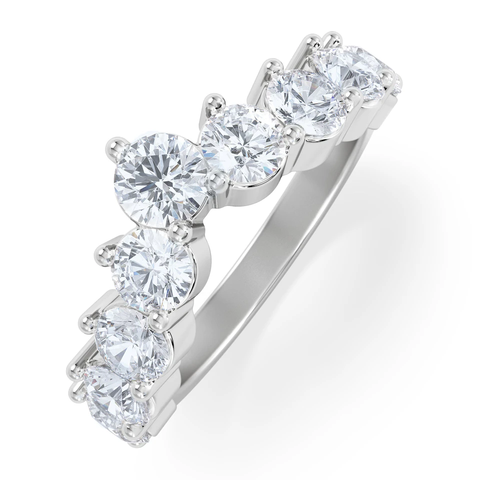 Starlit 2.00ct Round Cut Lab Diamond Wishbone Ring in 9K White Gold