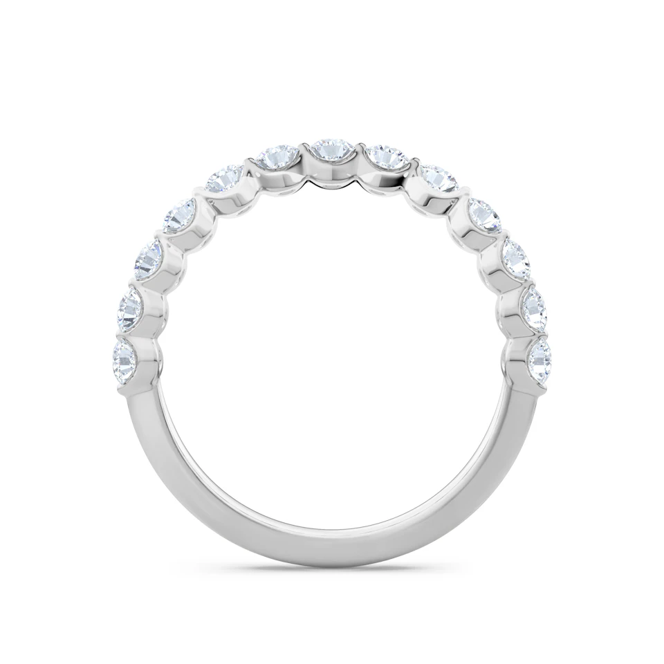 Mira 0.50ct Lab Diamond Half Eternity Ring in Sterling Silver