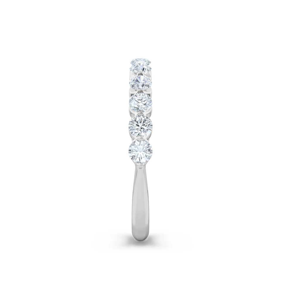 Mira 0.50ct Lab Diamond Half Eternity Ring in Sterling Silver