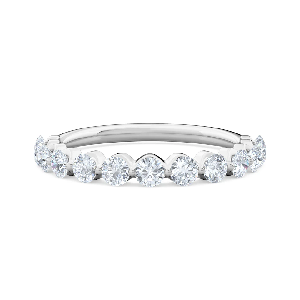 Mira 0.50ct Lab Diamond Half Eternity Ring in Sterling Silver