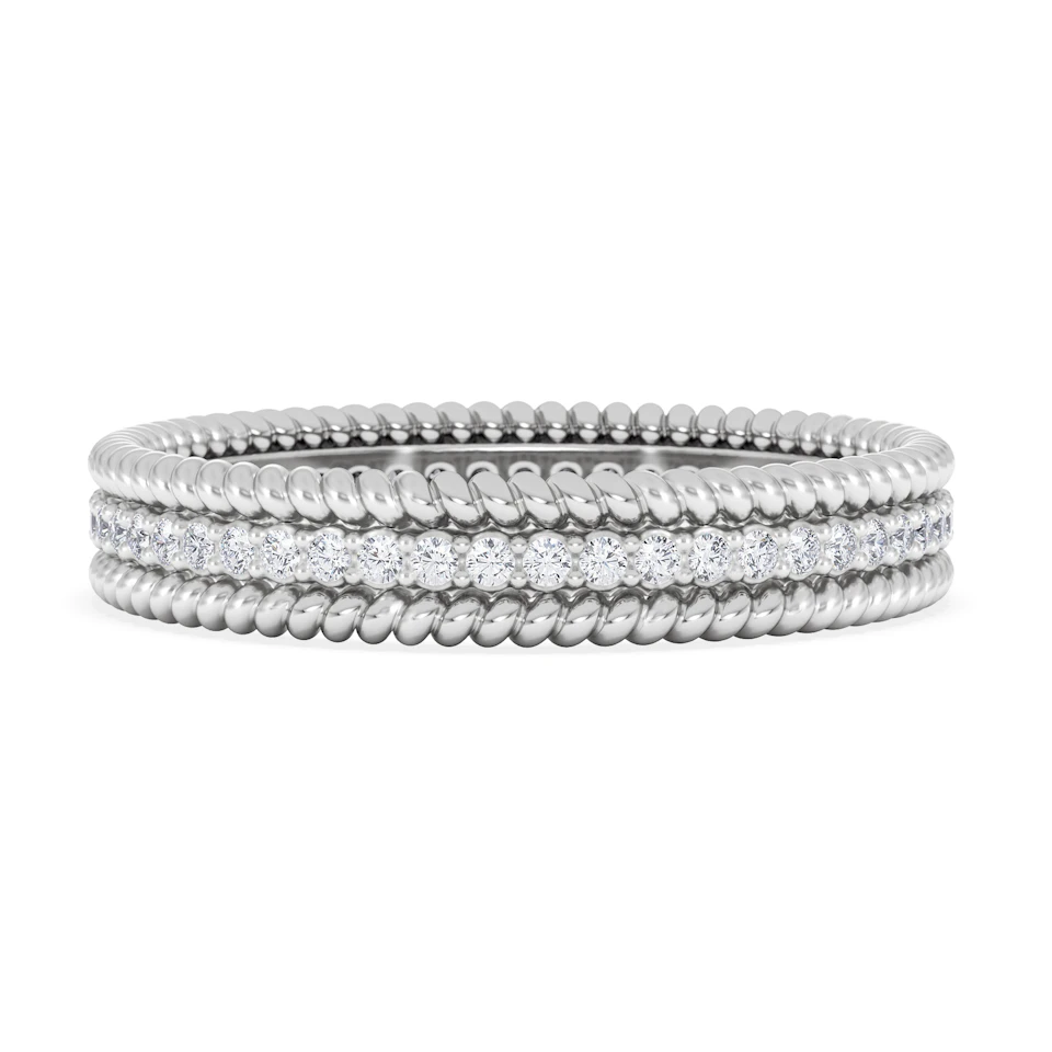 Woven 0.25ct Lab Diamond Eternity Ring in Sterling Silver