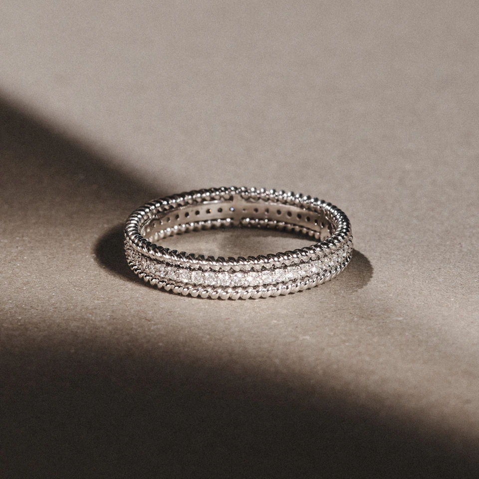 Woven 0.25ct Lab Diamond Eternity Ring in Sterling Silver