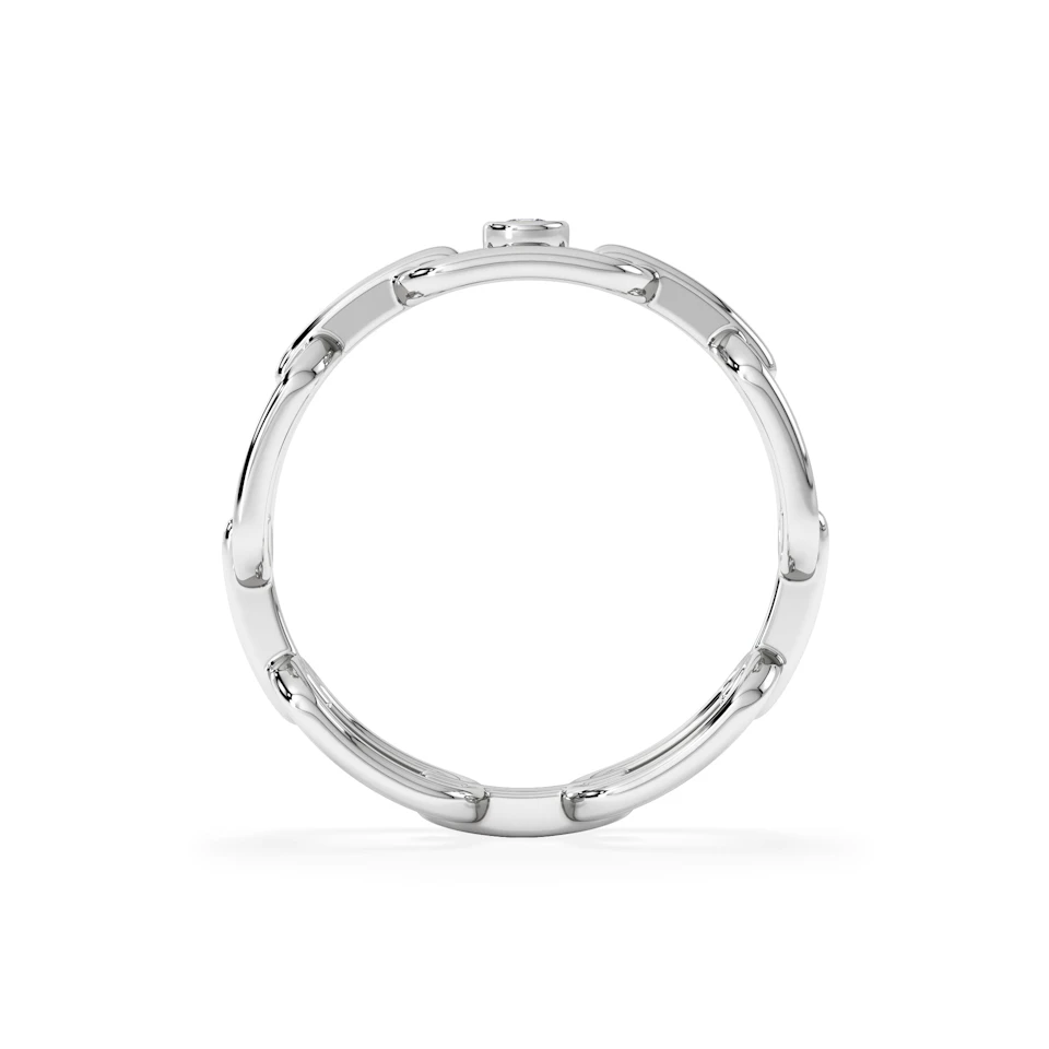 Bound Lab Diamond Link Ring 0.041ct Round Cut in Sterling Silver