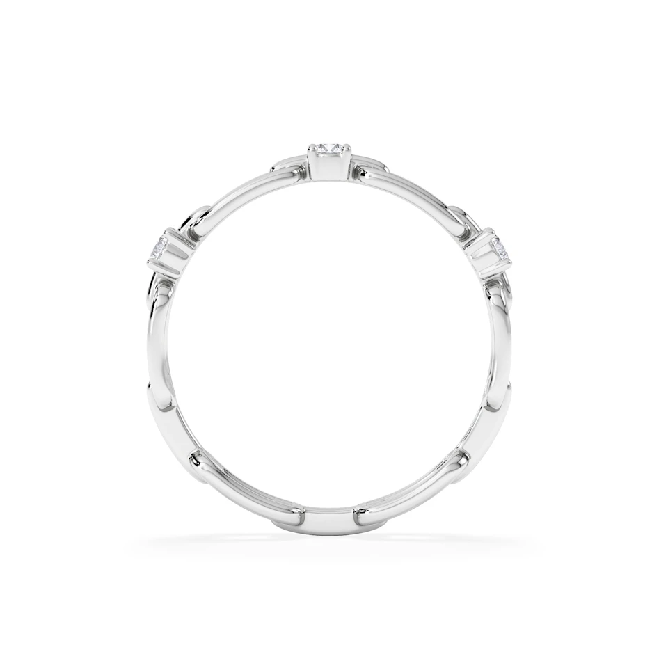 Bound Lab Diamond Link Ring 0.125ct Round Cut in Sterling Silver