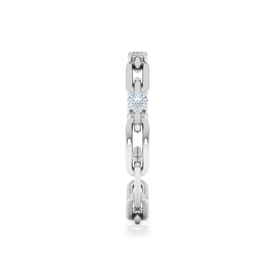 Bound Lab Diamond Link Ring 0.125ct Round Cut in Sterling Silver