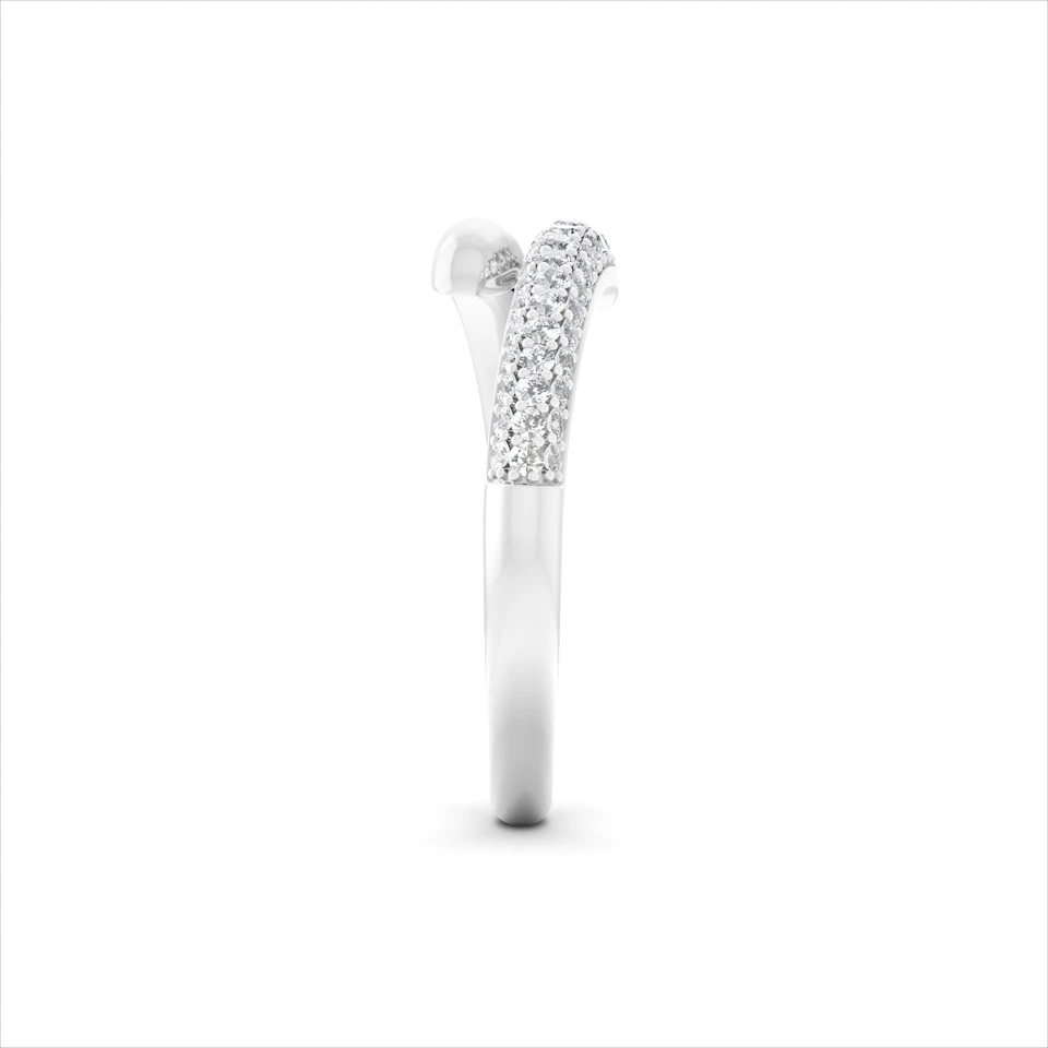 0.30ct Lab Diamond Pavé Wrap Ring in Sterling Silver