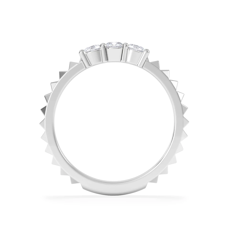 Era 0.33ct Round Cut Lab Diamond 3 Stone Ring in 925 Silver