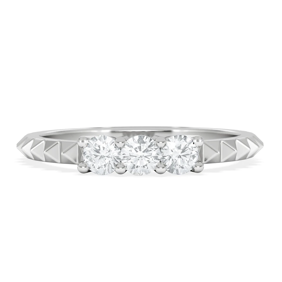 Era 0.33ct Round Cut Lab Diamond 3 Stone Ring in 925 Silver