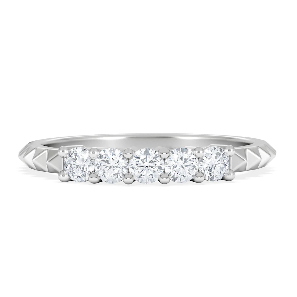 Era 0.34ct Round Cut Lab Diamond 5 Stone Ring in 925 Silver