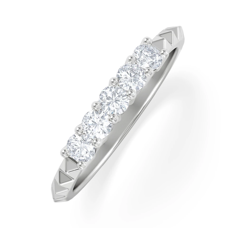 Era 0.34ct Round Cut Lab Diamond 5 Stone Ring in 925 Silver