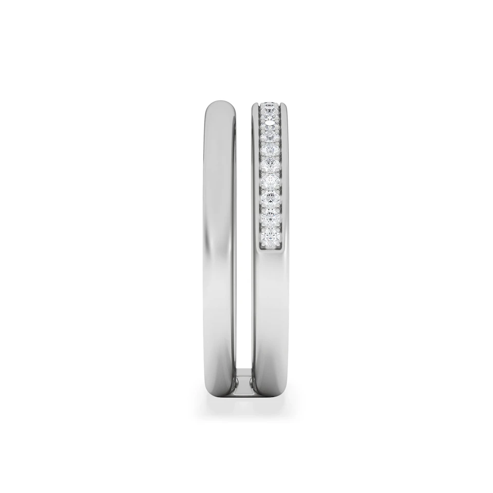 Duo Curve 0.10ct Lab Diamond Stacking Ring in Sterling Silver