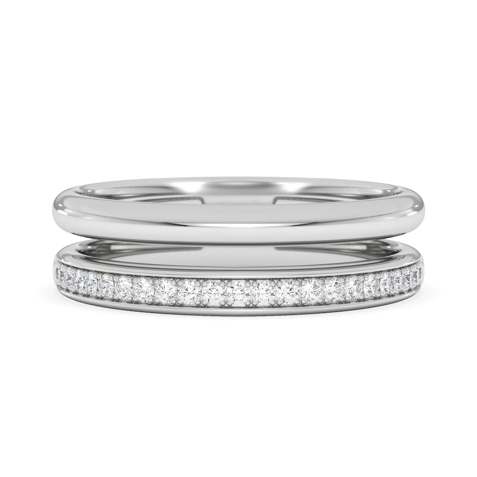 Duo Curve 0.10ct Lab Diamond Stacking Ring in Sterling Silver