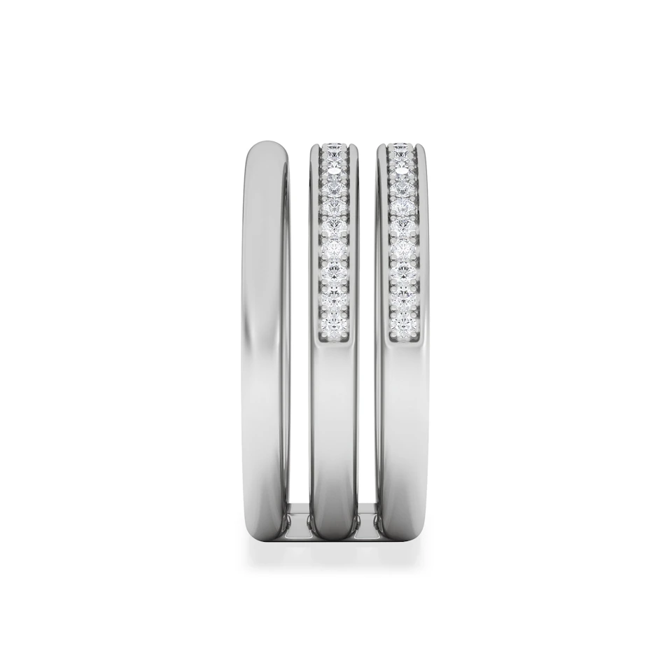 Trinity Curve 0.20ct Lab Diamond Stacking Ring in Sterling Silver