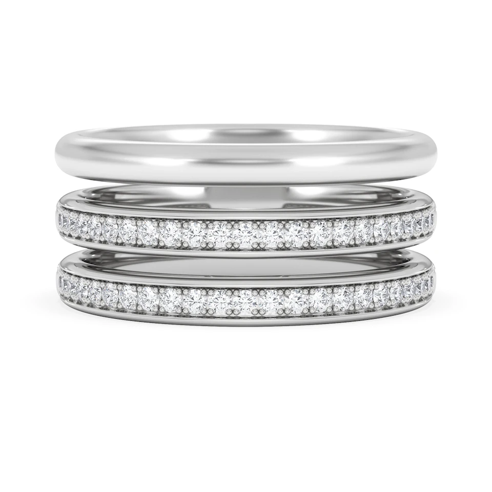 Trinity Curve 0.20ct Lab Diamond Stacking Ring in Sterling Silver