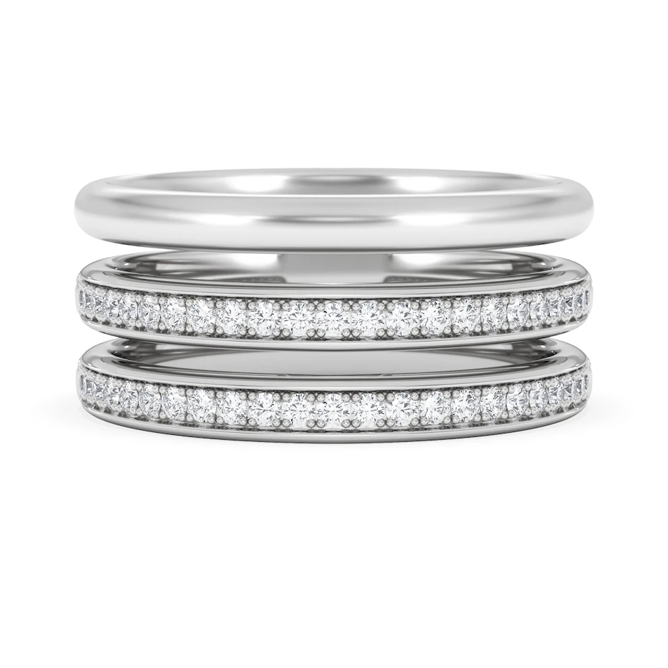 Trinity Curve 0.20ct Lab Diamond Stacking Ring in Sterling Silver
