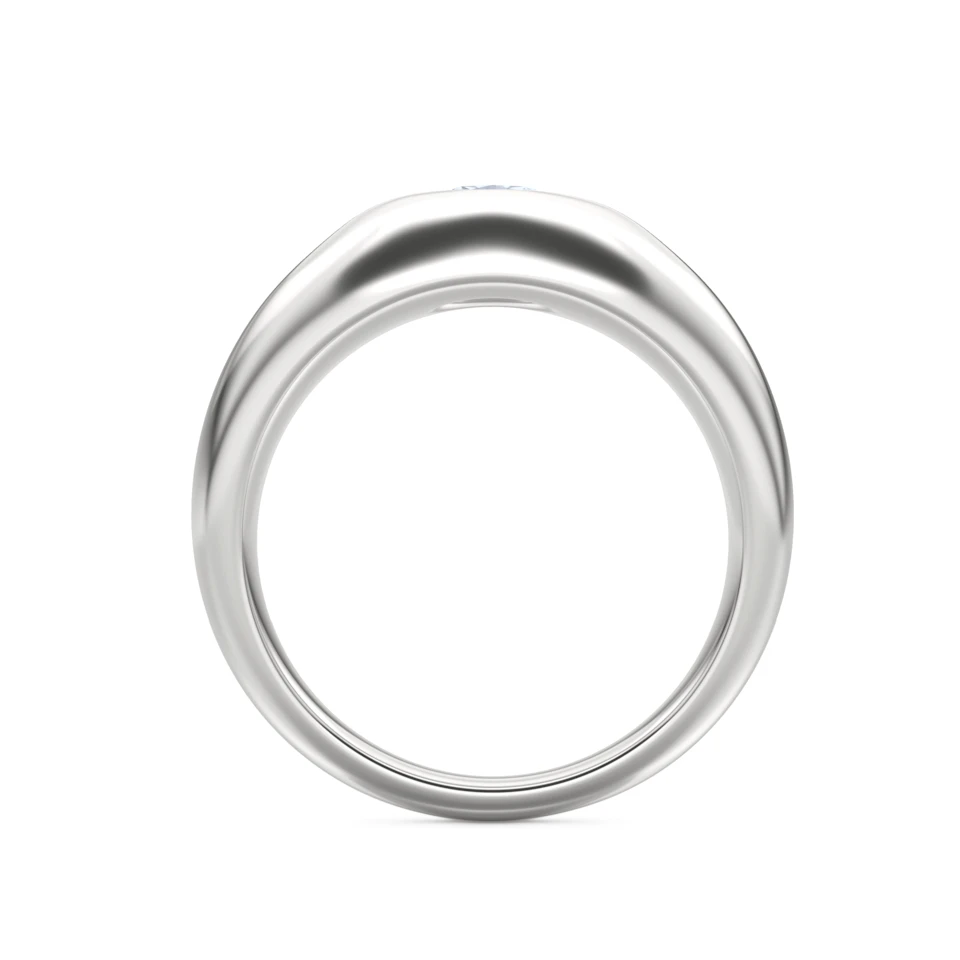 Apex 0.25ct Oval Cut Lab Diamond Signet Ring in Sterling Silver