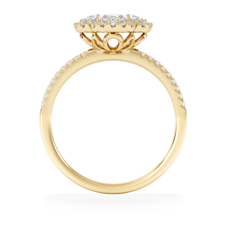 Alegria 1.00ct Lab Diamond Halo Ring in 9K Yellow Gold