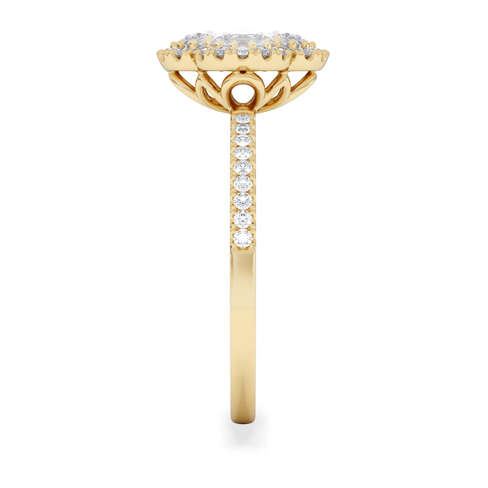 Alegria 1.00ct Lab Diamond Halo Ring in 9K Yellow Gold