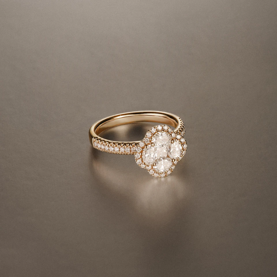 Alegria 1.00ct Lab Diamond Halo Ring in 9K Yellow Gold